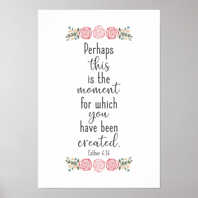 Póster Verso de la Biblia - Esther 4:14 (Frente)