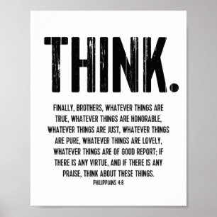 Póster Verso de la Biblia, filipinas Inspiradoras 4:8