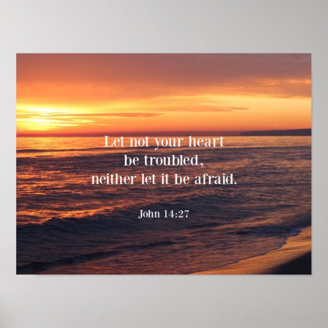 Póster Verso de la Biblia, John 14 27 (Frente)