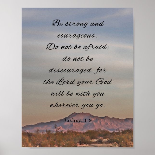 Póster Verso de la Biblia, Joshua 1:9 (Frente)