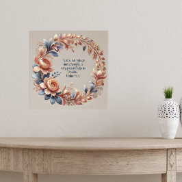 Póster Verso personalizable pastel de melocotón y azul br