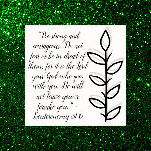 Póster Verso simple de la biblia blanca y negra  