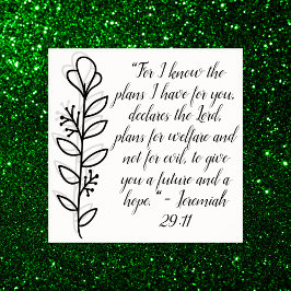 Póster Verso simple de la biblia blanca y negra |