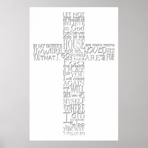Póster Versos de la biblia cristiana Juan 14 Poster 1