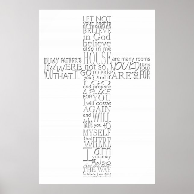 Póster Versos de la biblia cristiana Juan 14 Poster 1 (Frente)