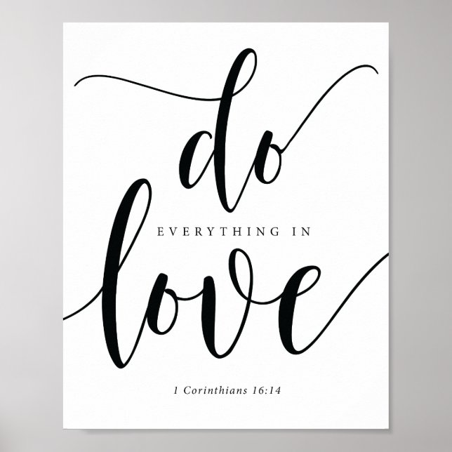 Póster Versos de la Biblia - Haz todo el amor (Frente)