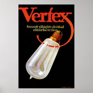 Póster VERTEX LIGHT BULB Sachplakat Art Lucian Bernhardt