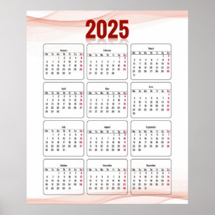 Póster Vertical abstracta completa mínima anual 2025