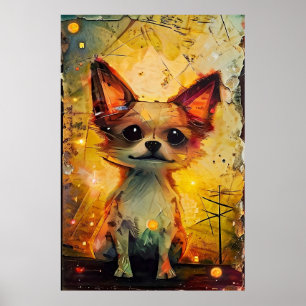 Póster Vertical Caprichoso de Cachorro Papillion