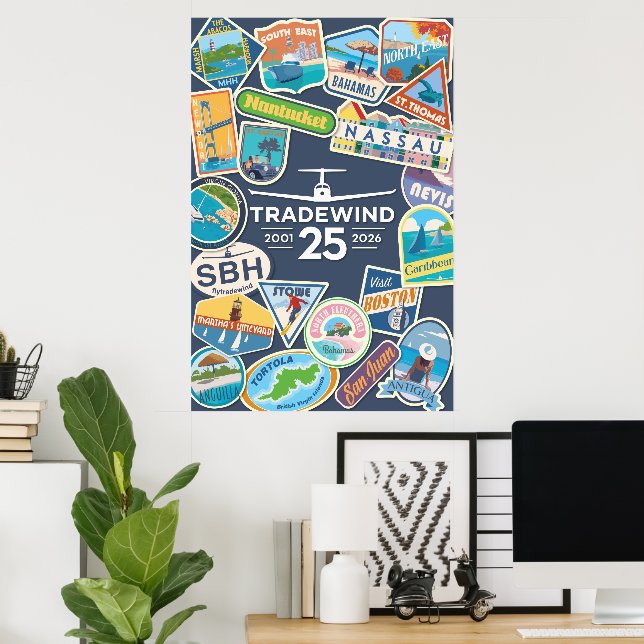 Póster vertical del 25 aniversario de Tradewind (Oficina en casa)