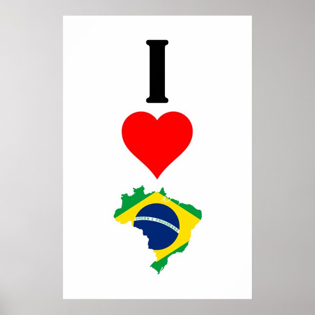 Póster Vertical I Love Brazil / I Heart Brazil (Frente)