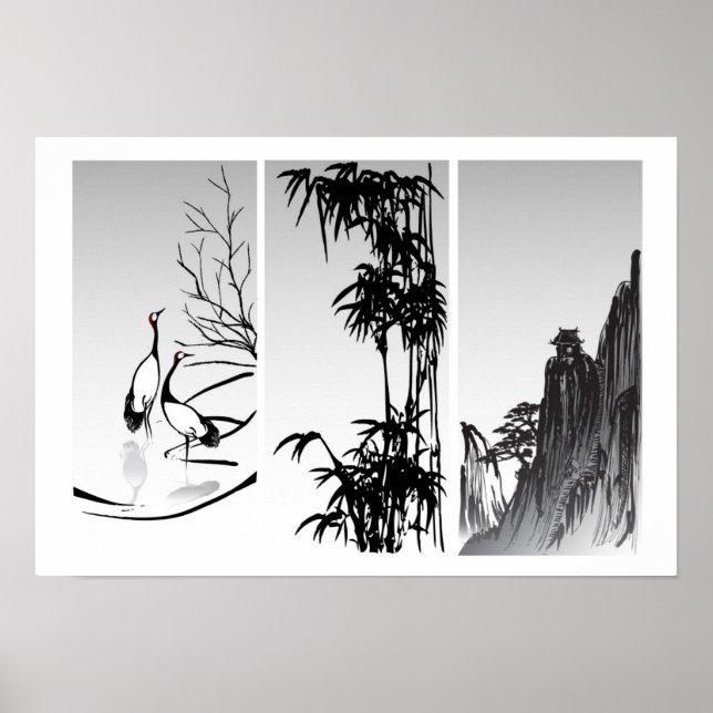 Póster Vertical Oriental Scroll (Frente)