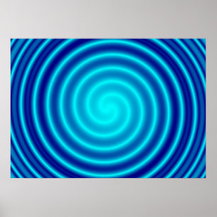 Póster Vértigo azul en espiral
