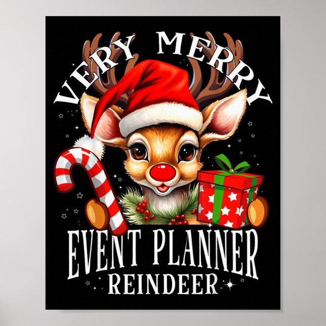 Póster Very Merry Event Planner Reindeer Matching Christm (Frente)