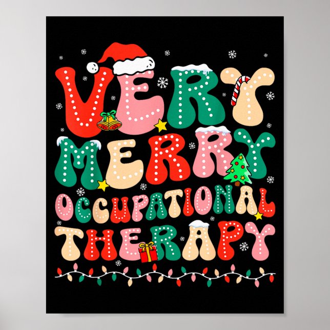 Póster Very Merry Occupational Therapy Groovy Ot Squad Ch (Frente)