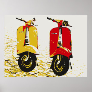 Póster Vespa clásica