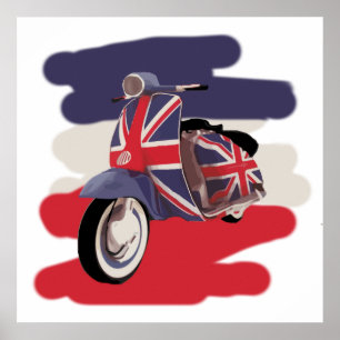 Póster Vespa del británico de Union Jack
