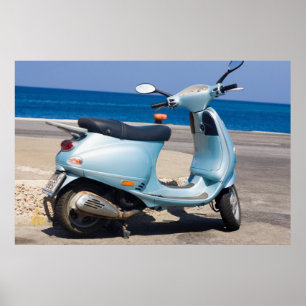 Póster Vespa en la playa el   Ephesus, Turquía