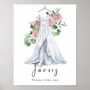 Póster Vestido acuarela con flores - favores