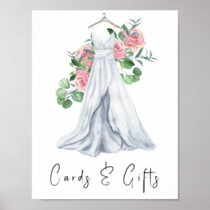 Póster Vestido acuarela con flores - tarjetas y regalos