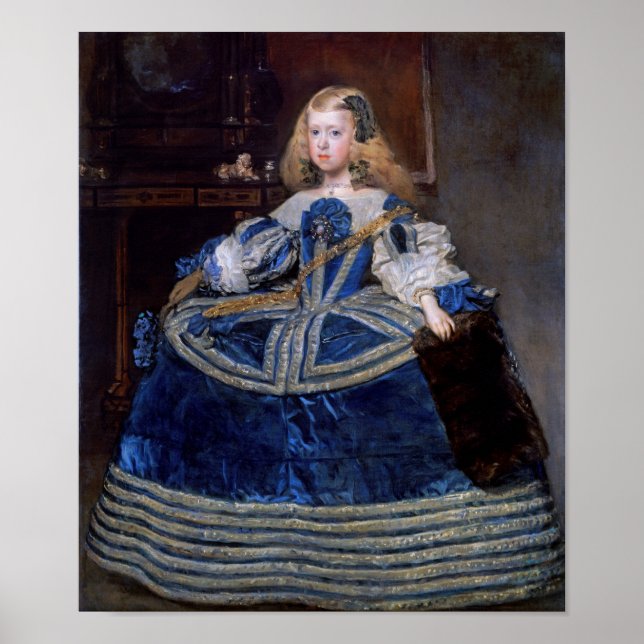 Póster Vestido azul de la infanta Margarita Teresa, Veláz (Frente)