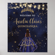 Vestido azul marino Chic Starry Night Quinceañera