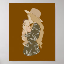 Vestido Botánico de Madre Boho Sosteniendo Bebé Ar