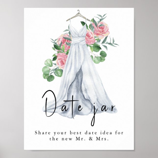 Póster Vestido de acuarela con flores - ideas para una no (Frente)