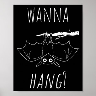 Póster Vestido de Bat Halloween Ropa Guay Colgando Hombre