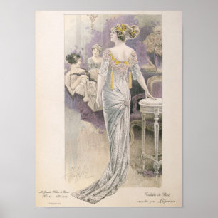 Póster Vestido de bola, de los 'modos de París de Les