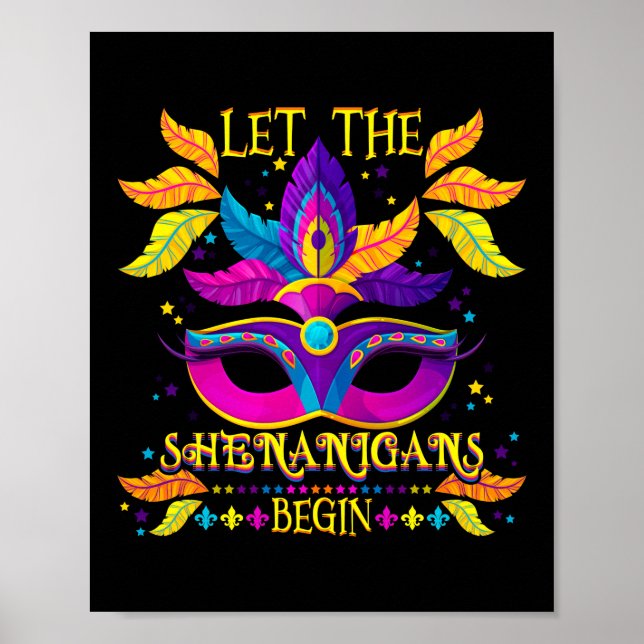 Póster Vestido De Mardi Gras Que Dejen Que Los Shenanigan (Frente)