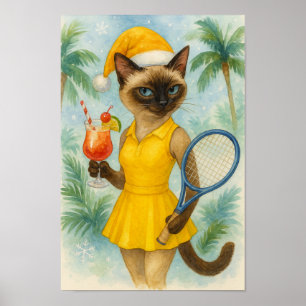Póster Vestido de Navidad con tema de tenis para amantes