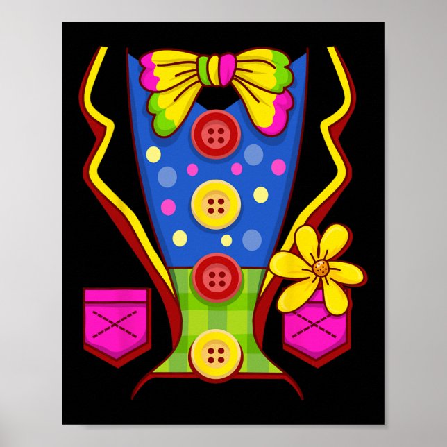 Póster Vestido De Payaso Para Niños Hombres Mujeres- Traj (Frente)