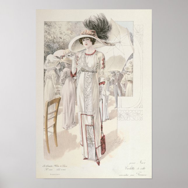 Póster Vestido de pueblo, de 'Les Grandes Modes de Paris' (Frente)