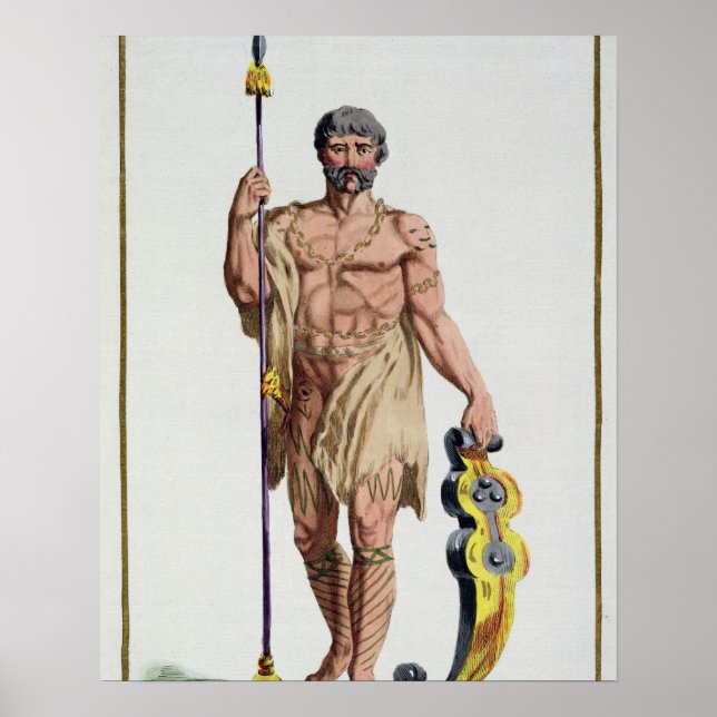 Póster Vestido de un guerrero bretón de "Receuil des Esta (Frente)