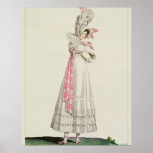 Póster Vestido de verano, plato de moda de 'Incroyables e