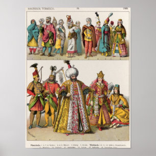 Póster Vestido del Moorish y del turco