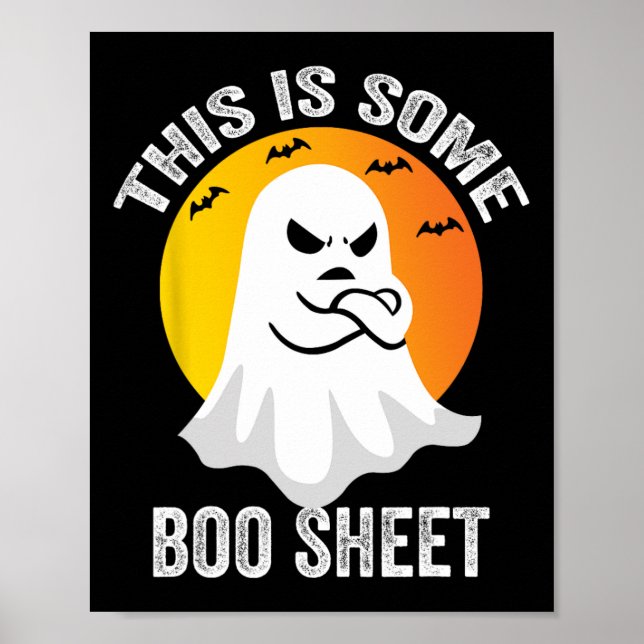 Póster Vestido Fantasma De Boo De Halloween Retro (Frente)
