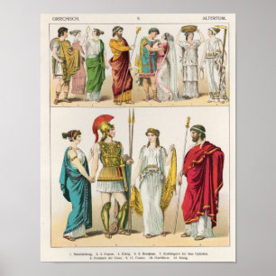 Póster Vestido griego, del 'der Voelker de Trachten, 1864