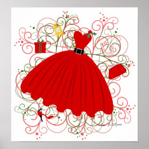 Póster Vestido hermoso de Chrstmas