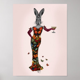 Póster Vestido mariposa conejo