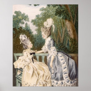 Póster Vestido matutino de Damas, 1771 (grabado de colore