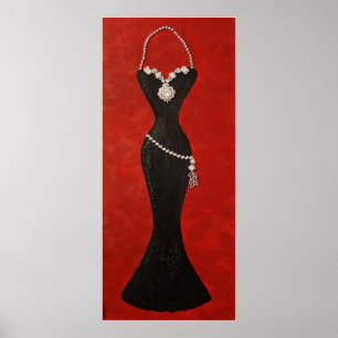 Póster "Vestido negro exquisito "
