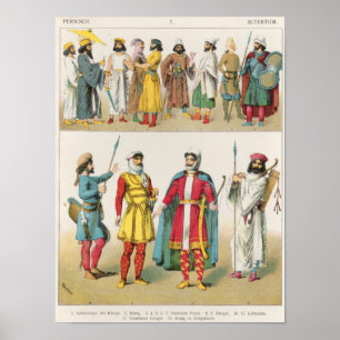 Póster Vestido persa, del "der Voelker de Trachten", 1864