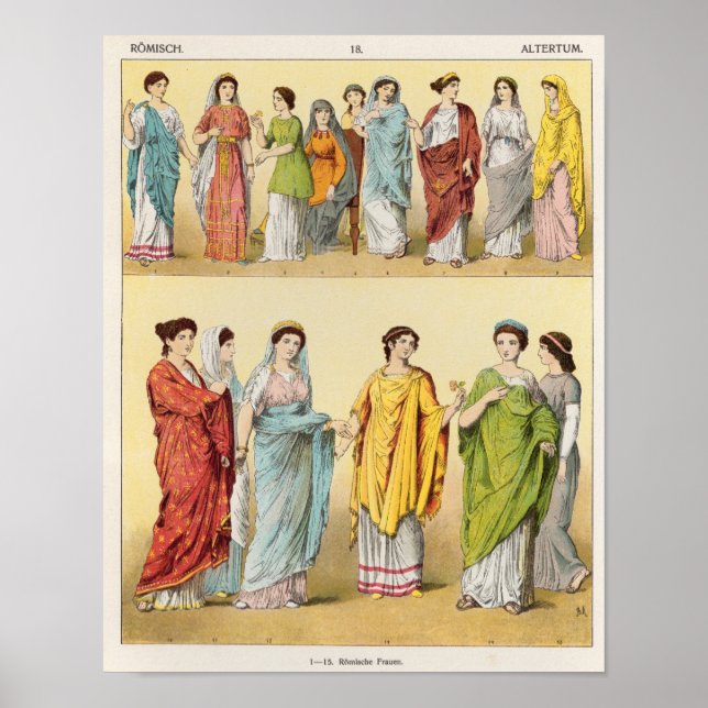 Póster Vestido romano femenino (Frente)
