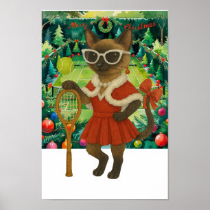 Póster Vestido temático de Navidad de tenis para amantes 