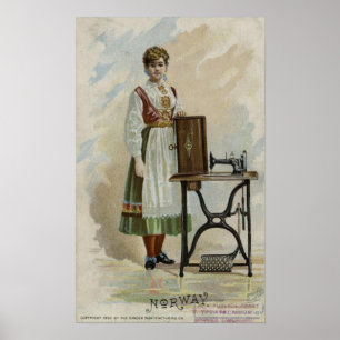 Póster Vestido tradicional de Noruega