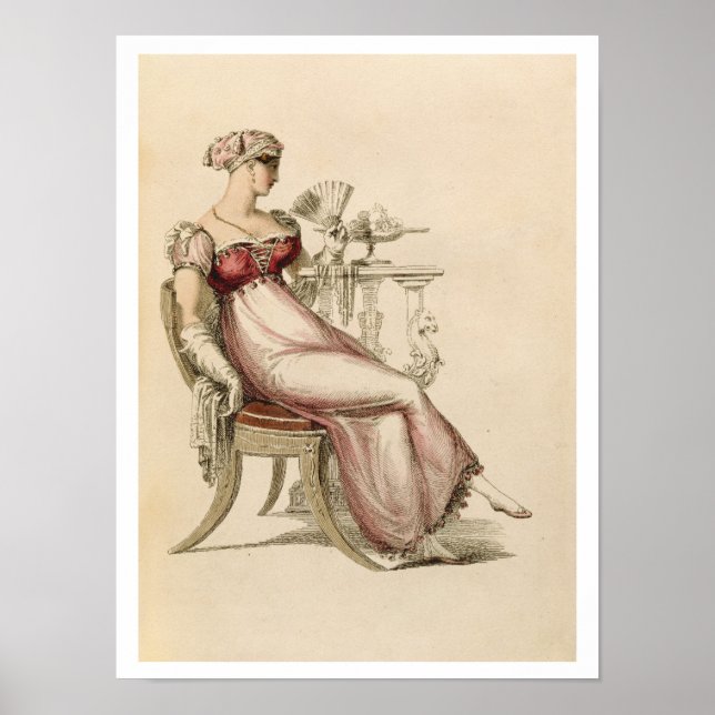 Póster Vestido vespertino o vestido de pelota, plato de m (Frente)