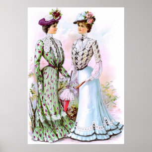 Póster Vestidos 1901 del vintage