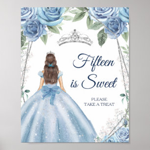 Póster Vestidos azul turbio Tarjetas de Quinceañera y Reg